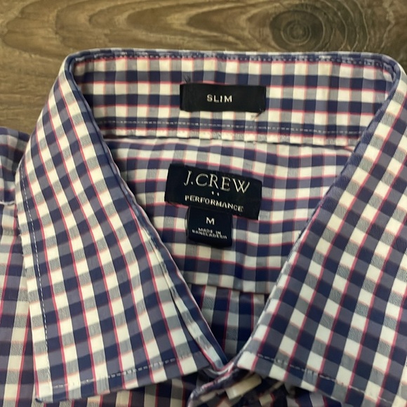 Men’s J.Crew Gingham Purple White Red Long Sleeve Button Down Shirt, Size Medium - Picture 2 of 6